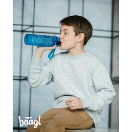 Children's Water Bottle, Leakproof, 500 ml, School and Sports Bottle for Boys, Girls, Tritan (Blue Logo)