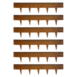 Corten Steel Edging Steel Landscape Edging Metal Garden Edging 8 Inch Metal Landscape Edging Landscaping Rusted 40 Inch Strips Patina 6 pcs Edge for Yard Lawn Outdoor by GZGNEEVL