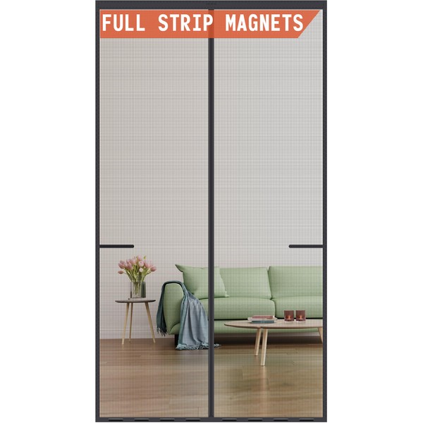 Mpmedo Magnetic Screen Door Upgraded-Model Full Strip Magnets,Fiberglass Heavy Duty
