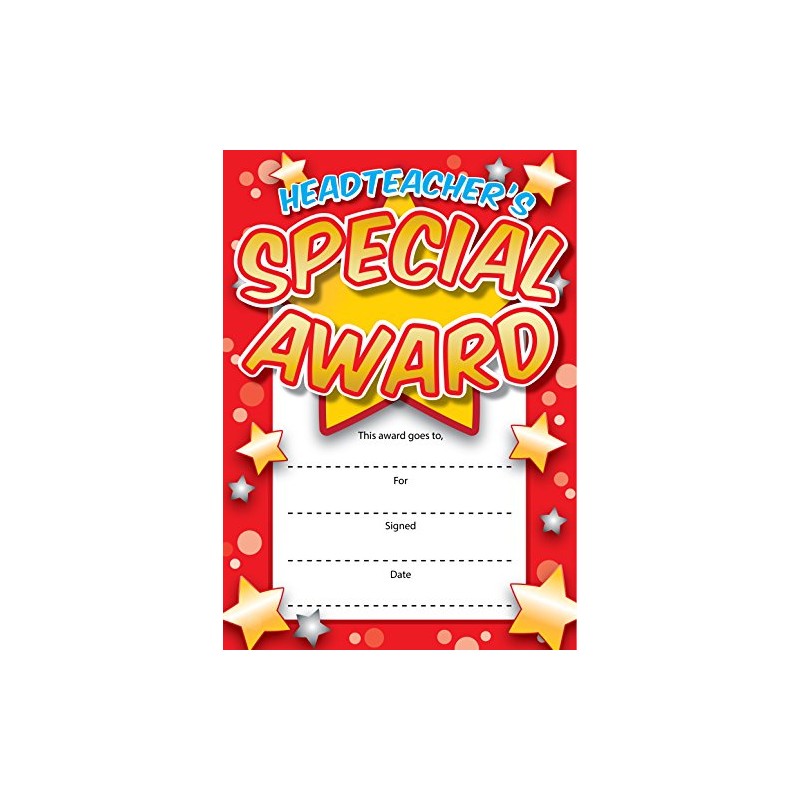 Special Award Reward Certificates - 16 Pack A6 School Awards