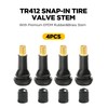 YAKEFLY 4PCS Tire Valve Stem Rubber Snap-in Valves,TR412 TR413 Tubeless