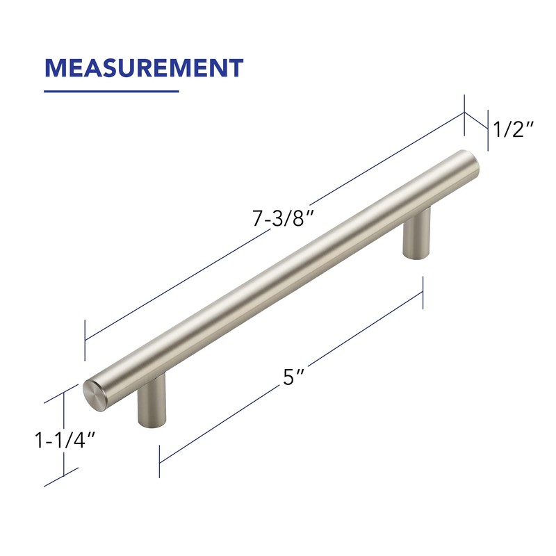 25 Pack Cabinet Handles with 5 Inch (128mm) Hole Center