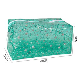 TotePrint 1PCS Star Printing Clear Cosmetics Makeup Bag Waterproof Travel Toiletry Storage Bag Vinyl Plastic PVC Zippered Organizer for Girls Friends Women, purple, Modern