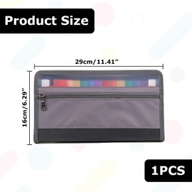 Expanding File A5, Document Folder with Zip and Colourful Labels, Folder Document Folder with Compartments, Receipt Organiser 29 x 16 cm, Expanding Folder for Checks, Bills, Receipts, Coupon