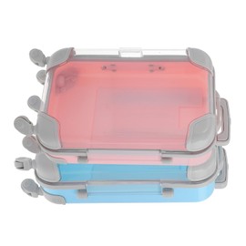 FOMIYES False Eyelashes Boxes Mini Plastic Travel Suitcase 2pcs Makeup Luggage Case Eyelash Holder Organizer Boys and Girls-friendly