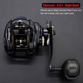 CAMEKOON Bahamut 400 Baitcaster Reels, Large Capacity for Jigging, 10+1 Stainless Steel Bearings, 35 LBs Drag, 4.5in Long Power Handle, Carbon Fiber Frame and Side Covers, Baitcasting Fishing Reel