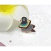 Cute Bird Bread Metal Enamel Lapel Pin Wheat Delicious Disc