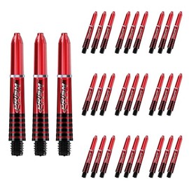 WINMAU Prism Force Red Short Polycarbonate Dart Stems (Shafts) - 10 sets per pack (30 dart stems in total)