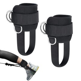 Tobillera de polea para máquina de cable, Grilletes para tobillo gym con anillo en D, Correas de tobillo gimnasio ajustable para ejercicios de piernas, abdominales y glúteos, para hombres y mujeres