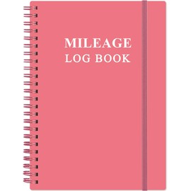 Auto Mileage Log Book for Taxes,Vehicle Maintenance Log Book, Mileage Tracker for Car with Mileage, 5.8" x 8.5", Pink
