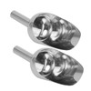 2pcs Stainless Steel Ice Scoop Professional Large Capacity Polished Semicircular
