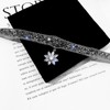 Deelfel Women's Choker Necklace, Octagonal Star Pendant, Crystal, Black, Glitter,