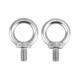 QWORK 20 Pack Stainless Steel M10 x 18mm Shoulder Lifting Ring Eye Bolt with Male Thread for Machinery, Ring Shoulder Eye Bolts