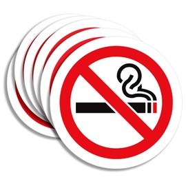 iSYFIX No Smoking Stickers Decals for inside Windows - 6 Pack 3x3 Inch - Premium Vinyl Labels, Laminated for UV, Weather, Scratch, Water & Fade Resistance for Business, Schools, Stores, and Office