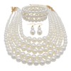 Juego de collar de perlas grandes de imitación para mujer,