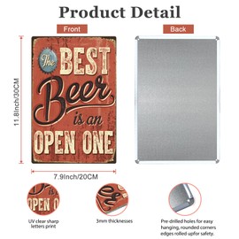 5 Pack Vintage Bar Sign Decor Funny Bar Open Metal Signs for Home Bar Man Cave Decor Gifts, Vintage Bar Metal Tin Sign 30cm x 20cm (Red B)