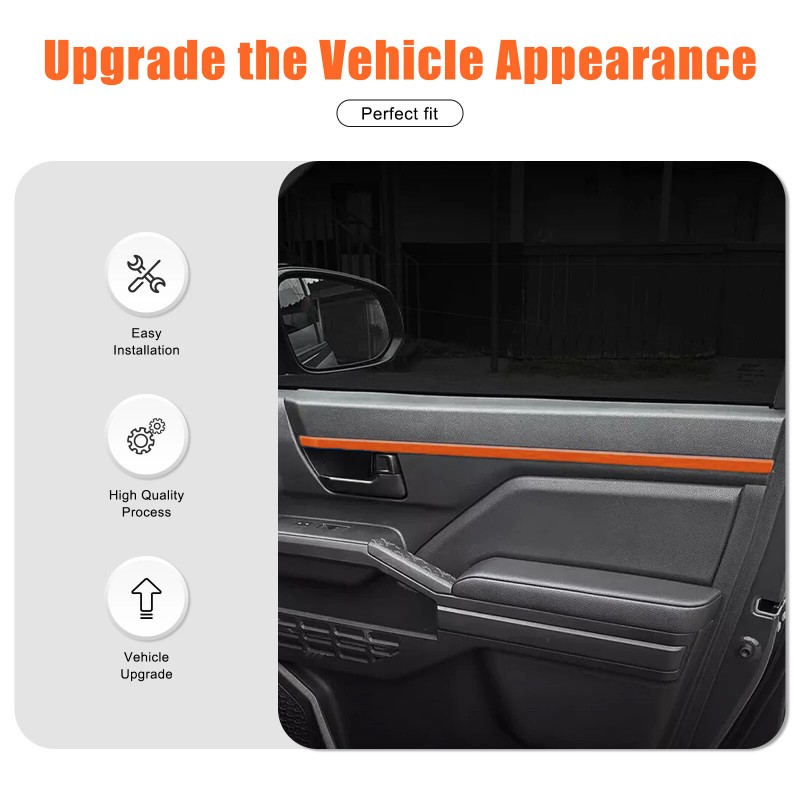 carmotion88 ABS Orange Car Interior Door Panel Strip For Toyota