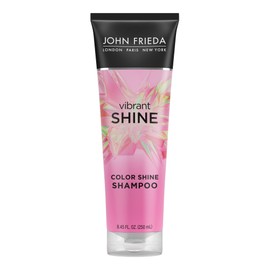 John Frieda Vibrant Shine Shampoo para añadir brillo al cabello| 8.45 Onzas| Con Aceite de Rosa Mosqueta