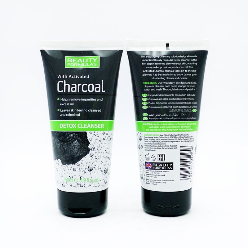 Beauty Formulas Activated Charcoal Detox Cleanser, 150ml, Pack of 3