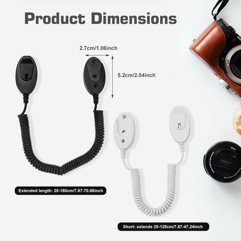 2-Pack Magnetic Remote Control Holders with Spring Ropes - Safely