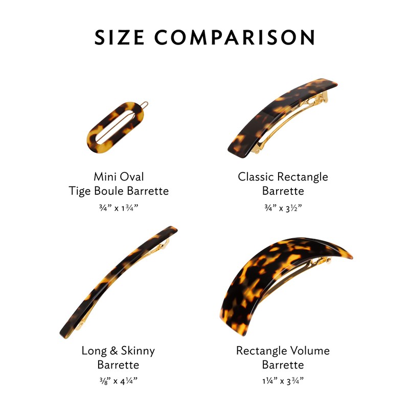 Faux Shell Hair Barrette for Thin Hair, Classic Rectangle French