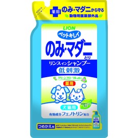 LIONPET Quasi-Drug, Pet Clean, Medicine, Rinse In Shampoo, Refill, Green Floral Scent, For Dogs & Cats, 13.5 fl oz (400 ml)