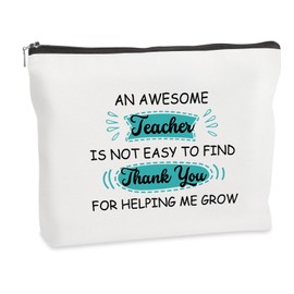 WRNZL Teacher Makeup Bag, End of Year Appreciation Thank You Valentine Gift Birthday Christmas Gifts