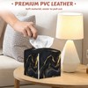 2 Pcs Black Gold Marble Tissue Box Cover Leather Tissue