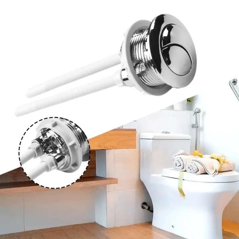Toilet Push Button Flush Replacement, Dual Toilet Flush Button, Round