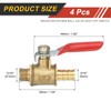 sourcing map 2Pcs Brass Water Mini Ball Valve Shut Off