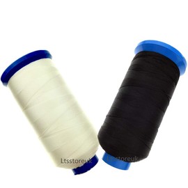 Ltsstoreuk 2 x Nylon Sewing Thread 1374m Size T70#69 Upholstery Curtain Beads Luggage Purse Leather Sewing Thread for Sewing Machine White and Black