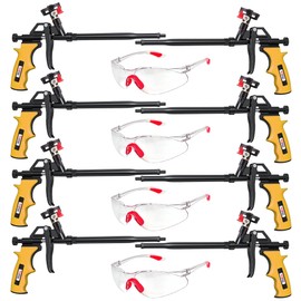 Wolline Professional Spray Foam Insulation Gun (8 Foam Gun + 32 Nozzle), Teflon-Coated Expanding Foam Gun, Foam Dispensing Gun, for Caulking, Insulating Foam Applicator Yellow - 8 Pack