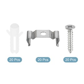 MECCANIXITY T5 Clips Bracket Hanger Fluorescent Tube Light Fixture Holder Clamps with Screws Hollow Pipes for LED Bulbs Ceiling Lamp, 20 Set