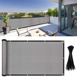 DearHouse Balcony Privacy Screen Cover, 3.5ft x16.5ft Fence Windscreen for Porch Deck, Outdoor, Backyard, Patio, Balcony to Cover Sun Shade, UV-Proof, Weather-Resistant, Includes 35 pc Cable Ties