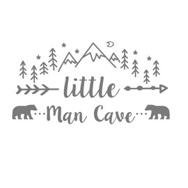 Little Man Cave Wall Decals Tribal Mountain Woodland Nursery Decor Bear Decal Arrow Man Cave Stickers for Kids Room Nursery Bedroom Wall Art Murals Removable Boys Wallpaper