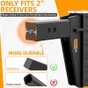 LOCAME 2" Receiver 6" Drop/Rise Adjustable Tow Hitch Dual Ball