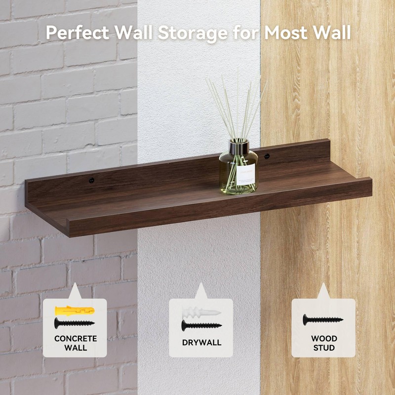 RICHER HOUSE 5 Set Floating Shelves for Wall Decor, Wall