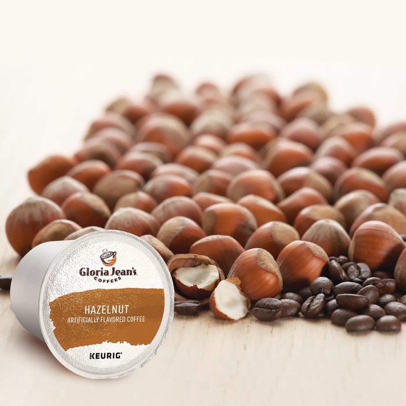 Gloria Jean's Coffees Hazelnut, Single-Serve Keurig K-Cup Pods, Flavored Medium