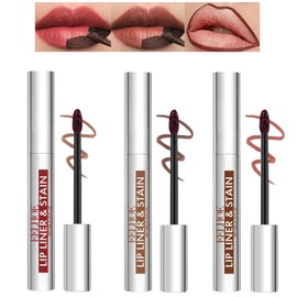 Sitovely Sitovely Peel Off Lip Liner Tattoo Set, 3PCS Peel Off Lip Tint Stain, Peel Off Lip Stain Tattoo, Highly Pigmented Matte Lip Liner Makeup (Pink, M)