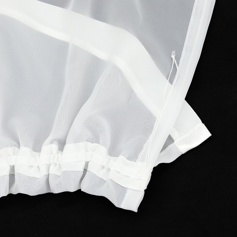 Eslir Panel Curtain with Ruffled Tape, Kitchen / Bistro Curtains,