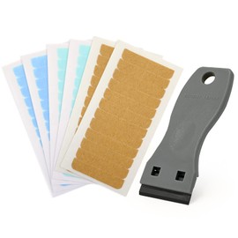 EHDIS 72 Pcs Hair Extension Tapes with Scraper for Remove Tapes, Double Sided Hair Tape for Hair Extensions Lace Wig Hairpiece Toupee Hair Weft, 4 x 0.8 cm