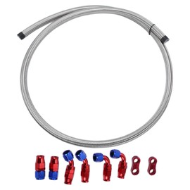 VekAuto AN10 Fuel Line Kit 5.01ft Vacuum Hose Automotive Fuel Hose with Adapter Pipe Clamp 1 Set