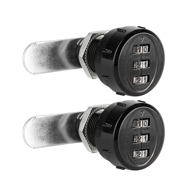 2pcs 3-Digit Zinc Alloy Mechanical Password Lock for Cabinet Wardrobe