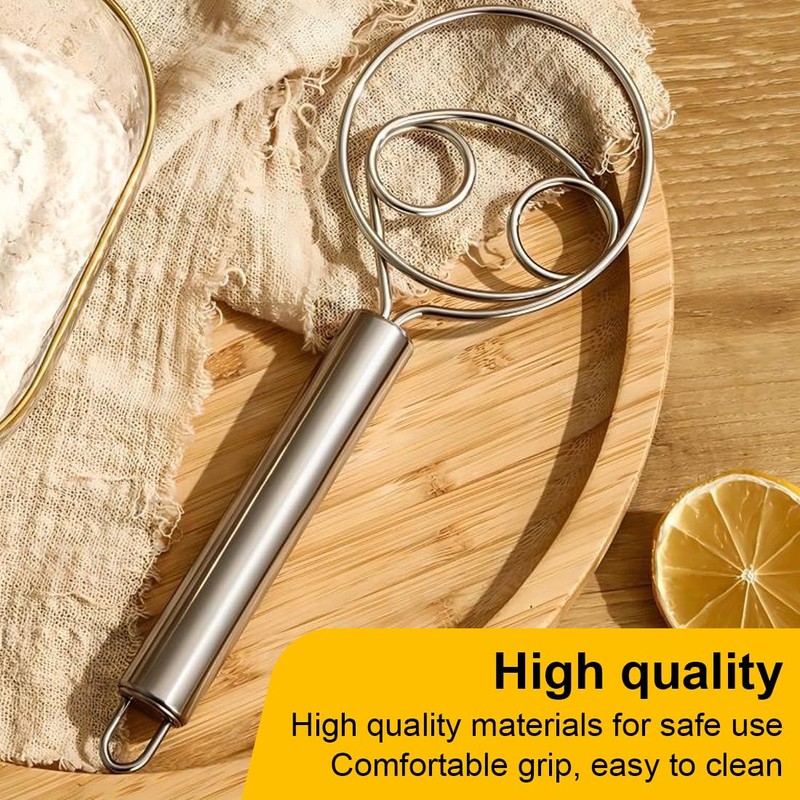 Teegxddy 2 x dough whisk, stainless steel baking tool, whisk,