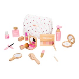 Sharplace Pretend Makeup Kits Makeup Set Toy, Wooden Makeup Toys, Kids Pretend Play Makeup Set for Princess Dress up Present Gift Girls