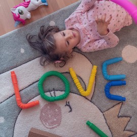 Nutty Toys Pop Tubes - Sensory Toys - Endless Creativity & Fun for Kids and Toddlers |8 Pack Large| - Connect & Pop! Top ADHD Autism Fidget 2025, Best Boy & Girl Christmas Stocking Stuffers Gift Idea