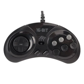 VBESTLIFE 16-Bit-Gamecontroller für Sega, 9-poliger 16-Bit-Handheld, Ergonomisches Klassisches Gamepad mit Richtungstasten mit Rundem Zifferblatt