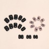 Clataly 24Pcs Black Vine False Nails Dark Butterfly Design Fake