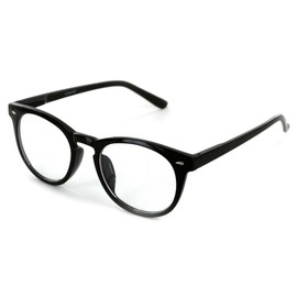 Aloha Eyewear Retrospective Round Retro Square Reading Glasses with Invisible Blended Bifocal for Men and Women (Black +1.00)