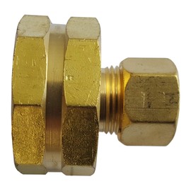 1 Piece XFITTING 3/8" OD Compression x 3/4" FHT Garden Hose Threaded Female Adapter, Lead Free Brass, 1 Pack